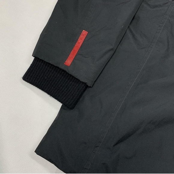 Prada sport black jacket parka fur lined raccoon hood - Picture 3 of 4